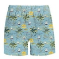 thumbnail image 3 of Men's Print Drawstring Waistband Casual Beach Shorts Stretch Straight Leg Shorts With Pocket, 3 of 4