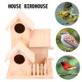 thumbnail image 6 of Three Rooms Wood Bird Nest Entrance House for Garden Birds Supplies 2pcs Creative Birds Bed Set, 6 of 7