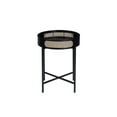 thumbnail image 4 of ACME Colson Tray Top Round Wooden End Table with Rattan Insert in Black, 4 of 4
