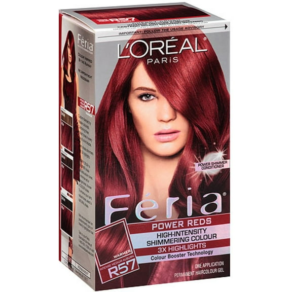 L'Oreal Paris Feria Permanent Haircolor, R57 Intense Medium Auburn, 1 ea