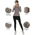 thumbnail image 2 of Hanerdun Womens Workout Athletic Shirts 1/4 Zip Pullover Yoga Tops Long Sleeve Slim Fit Brown L, 2 of 9