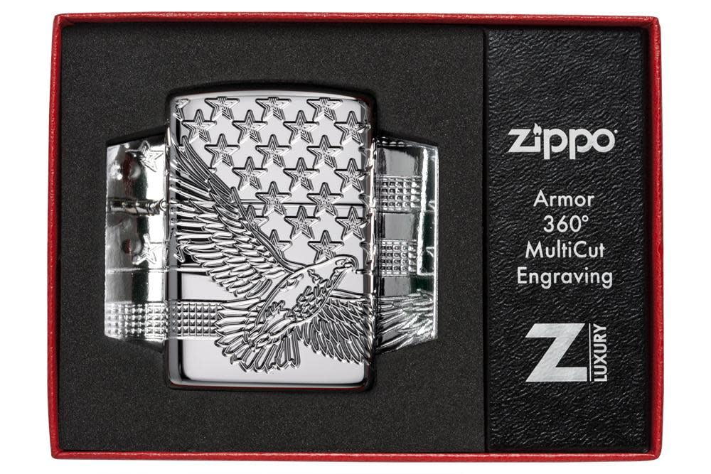 Zippo Patriotic Design High Polish Chrome Pocket Lighter