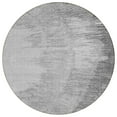 thumbnail image 2 of 8' Gray Charcoal And Silver Round Abstract Washable Indoor Outdoor Area Rug, 2 of 5