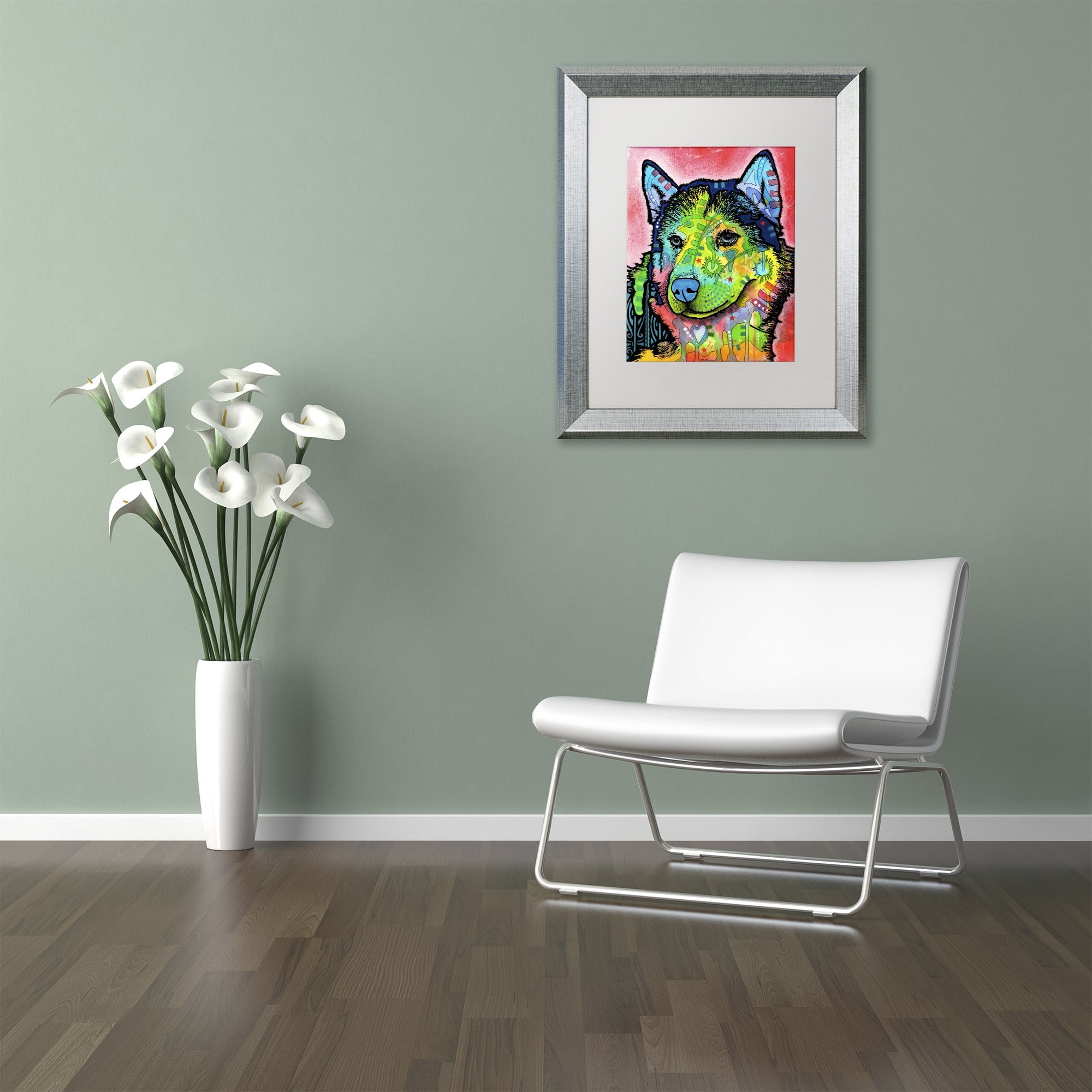 Trademark Fine Art "Siberian Front" Canvas Art by Dean Russo, White Matte, Silver Frame