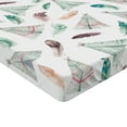 thumbnail image 4 of Ambesonne Tribal Vibes Fitted Sheet, Western Tent Print, Twin XL Size, Teal White Multicolor, 4 of 5