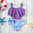 thumbnail image 2 of Toddler Infant Girl One Piece Bathing Suits Sleeveless Mermaid Swimwear Doughnut Beach Wear, 2 of 5