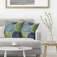 thumbnail image 3 of Dahlias Flowers Pillow Covers 18x18 Set of 2, Navy Light Blue Green Decorative Throw Pillow Covers Geometry Modern Linen Farmhouse for Couch Sofa Summer Home Outdoor Decor, 3 of 5