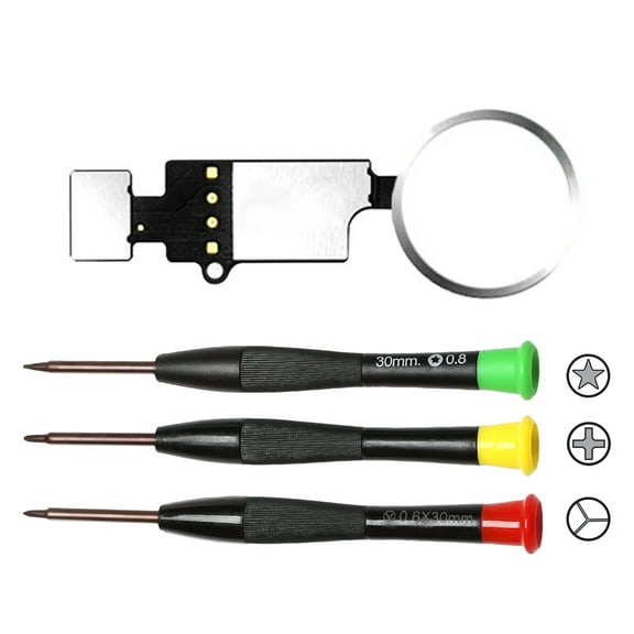 Home Button Replacement for iPhone 7 7Plus 8 8Plus - Home Button Touch ID Main Key Flex Cable Assembly Replacement with Repair Tools Kits（Silver）