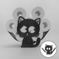 thumbnail image 3 of Portarrollos de papel higiénico independiente con forma de animal, soporte vertical que se mueve libremente Gato, 3 of 9