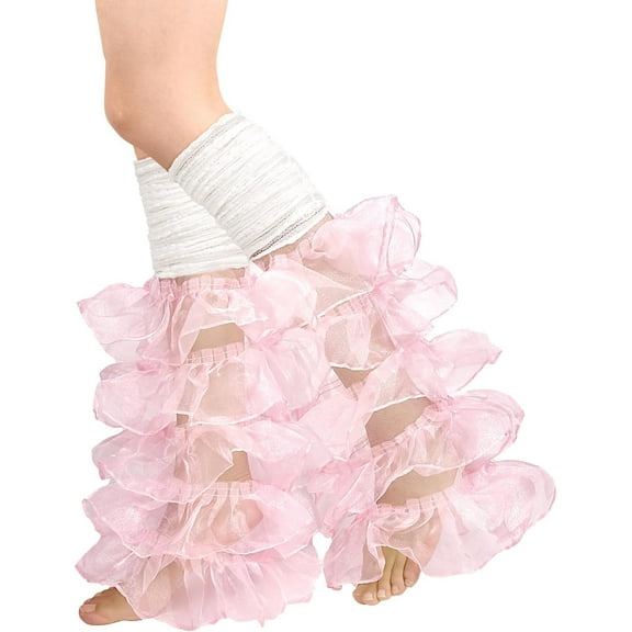 Women Lace Leg Warmers Girls Cute Lolita Y2k Fashion Ruffle Long Boot Socks Kawaii Goth Stacked Mesh Leg Warmers Pink Lace Ruffle