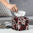 thumbnail image 6 of Lsque Snake And Rose Printed Tissue Box Cover Holder, Facial Paper Organizer Dispenser,Square with Bottom Belt, PVC Leather Decorative Organizer, 6 of 8