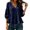 Navy #13, variant on Women's V Neck Tiered Ruffle Blouses, 3/4 Sleeve Peplum Loose Casual Flowy Tops 2XL