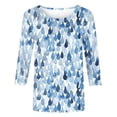 thumbnail image 4 of Ichuanyi Womens Tops, Summer Women's Print 3/4 Sleeve Tops Loose Blouse Casual O-Neck Tee Shirts Tunic, 4 of 4