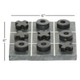 thumbnail image 4 of DecMode 6" x 1" Black Marble Tic Tac Toe Game Set with Silver Metal Accents, 1-Piece, 4 of 9