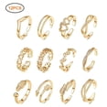 thumbnail image 3 of 12PCS Adjustable Flower Toe Rings for Women Open Tail Ring Jewelry Kit, 3 of 6