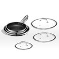 thumbnail image 1 of HexClad Hybrid Nonstick 6-Piece Fry Pan Set, 8, 10 and 12-Inch with Tempered Glass Lids, Stay-Cool Handles, Dishwasher and Oven Safe, Induction Ready, Compatible with All Cooktops, 1 of 6