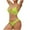 Yellow, variant on Womens High Cut Bikini Sets, V-Neck Spaghetti Straps 2 Piece Bathing Suits, Tie Back Lace up Vacation Swimsuits Swimwear for Beach & Pool Yellow L