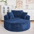 thumbnail image 4 of Noble House Chenille Sponge Single Sofa,Fluffy Modern Sleeper Chair,Blue, 4 of 6