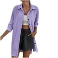 thumbnail image 1 of FAIWAD Womens Plus Size Shirts Long Sleeve Button Down Casual Blouse Solid Color Dressy Basic Work Tops, 1 of 5