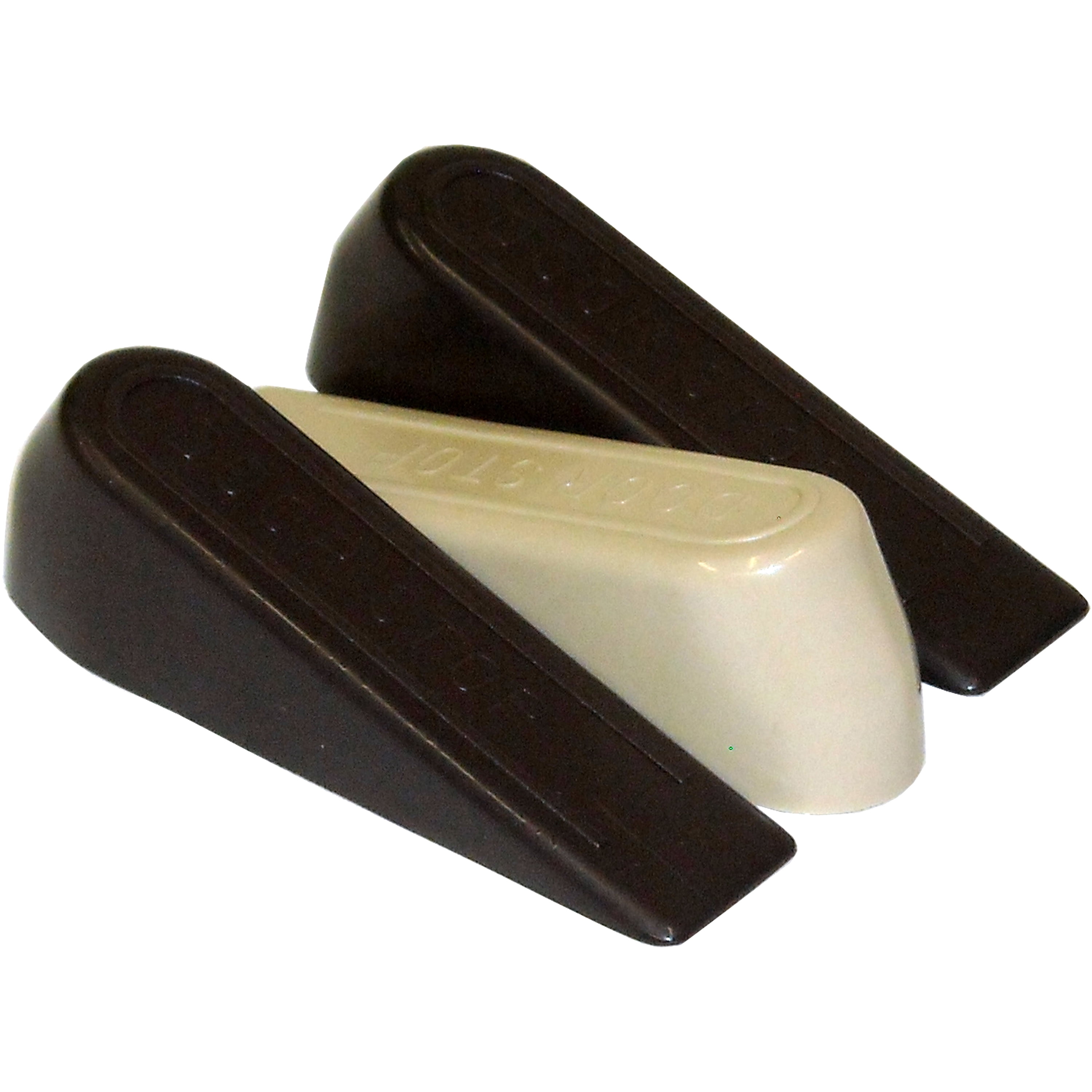 Small Brown and Tan Wedge Doorstops, 3 Pcs