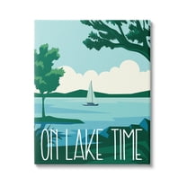 Stupell Industries On Lake Time Modern Nature Scenery Coastal Painting Gallery Wrapped Canvas Print Wall Art