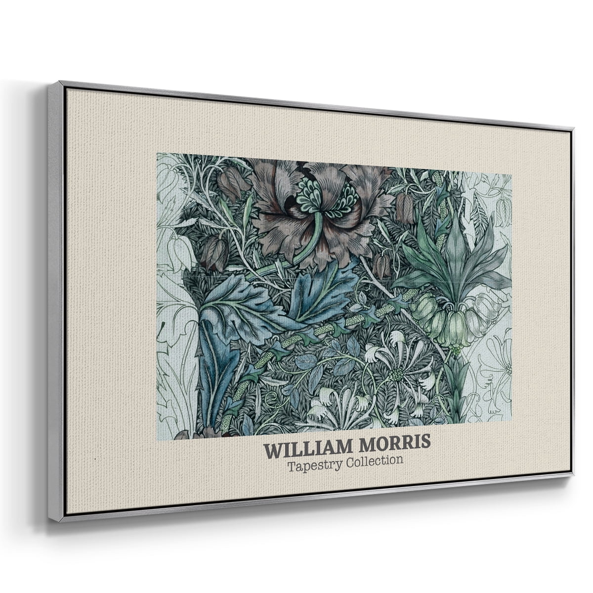 Vintage Abstract Print-XXXVII Framed in Silver Wood Gallery Wrapped Canvas 25 in. x 37 in.
