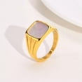 thumbnail image 3 of 11mm*11mm Square Shell Band Womens 316L Stainless Steel Engagement Ring Size 6-8, 3 of 6