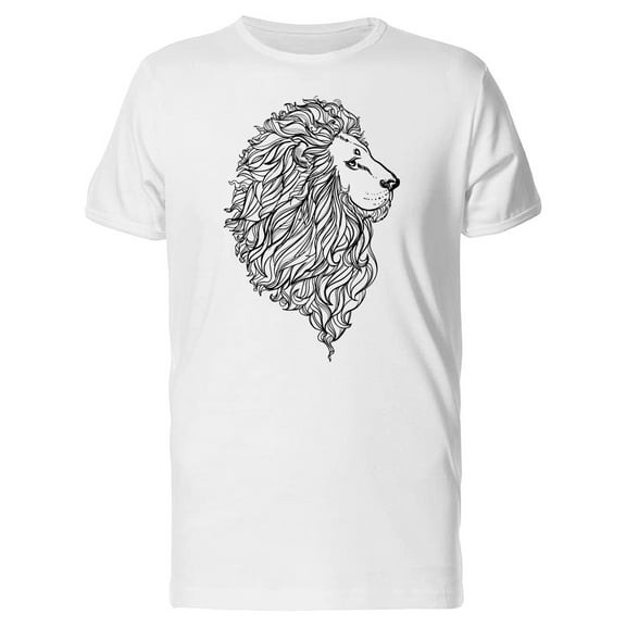 Sketch Of Cool Lion Mane Tee Men's -Image by Shutterstock