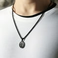 thumbnail image 3 of APSVO Black Saint St Michael Necklaces for Men Boys Stainless Steel Medal Pendant Chain Christian Religious Catholic Birthday First Communion Graduation Fathers Day Jewelry Gifts Teen Him Dad Kids, 3 of 5