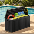 thumbnail image 2 of 80 Gallon Heavy-Duty Resin Storage Box | Lockable Waterproof Deck Chest for Home, Garden & Outdoor Furniture Protection - Black, 2 of 8