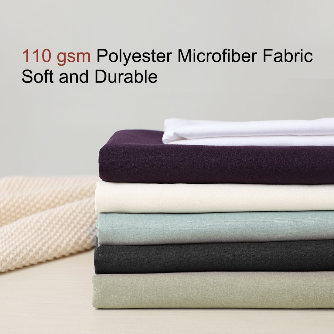 Unique Bargains 4-Piece Soft Microfiber Pillowcases Black King(20"x36")