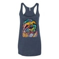 thumbnail image 3 of Funny Neon Sloth | Dean Russo Art Animal Lover Tri-Blend Racerback Sleeveless Top, Vintage Navy, XL, 3 of 5
