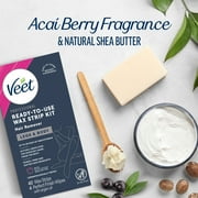 Veet Hair Removal Waxing Kit Strips with Shea Butter, Body Hair Remover for Women, 40 Count