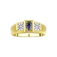 thumbnail image 1 of RYLOS Men's Rings 14K Yellow Gold Classic 6X4MM Oval Gemstone & Diamond Ring Alexandrite June Birthstone Rings For Men, Gold Rings Size 9, 1 of 7