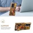thumbnail image 2 of Allytech Plating Case for Samsung Galaxy S23 Ultra with Back Credit Card Holder, Ultra Slim Stylish Flowers Pattern PU Leather Kickstand Shockproof Protective Soft Cover for Women Girls - Yellow, 2 of 6