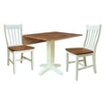 thumbnail image 4 of International Concepts 36" Round Wood Drop Leaf Table with Two Dining Chairs, 4 of 6