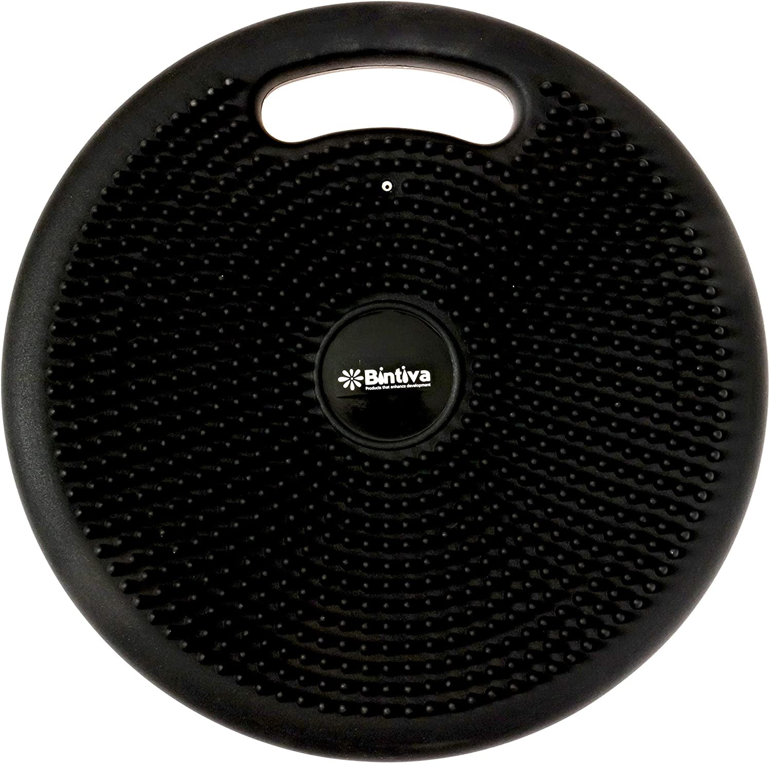 Bintiva Inflated Stability Wobble Cushion with Built in Handle, Including Free Pump and Exercise Fitness Core Balance Disc
