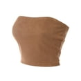 thumbnail image 3 of MixMatchy Women's Boho Strapless Basic Faux Suede Tube Top, 3 of 7