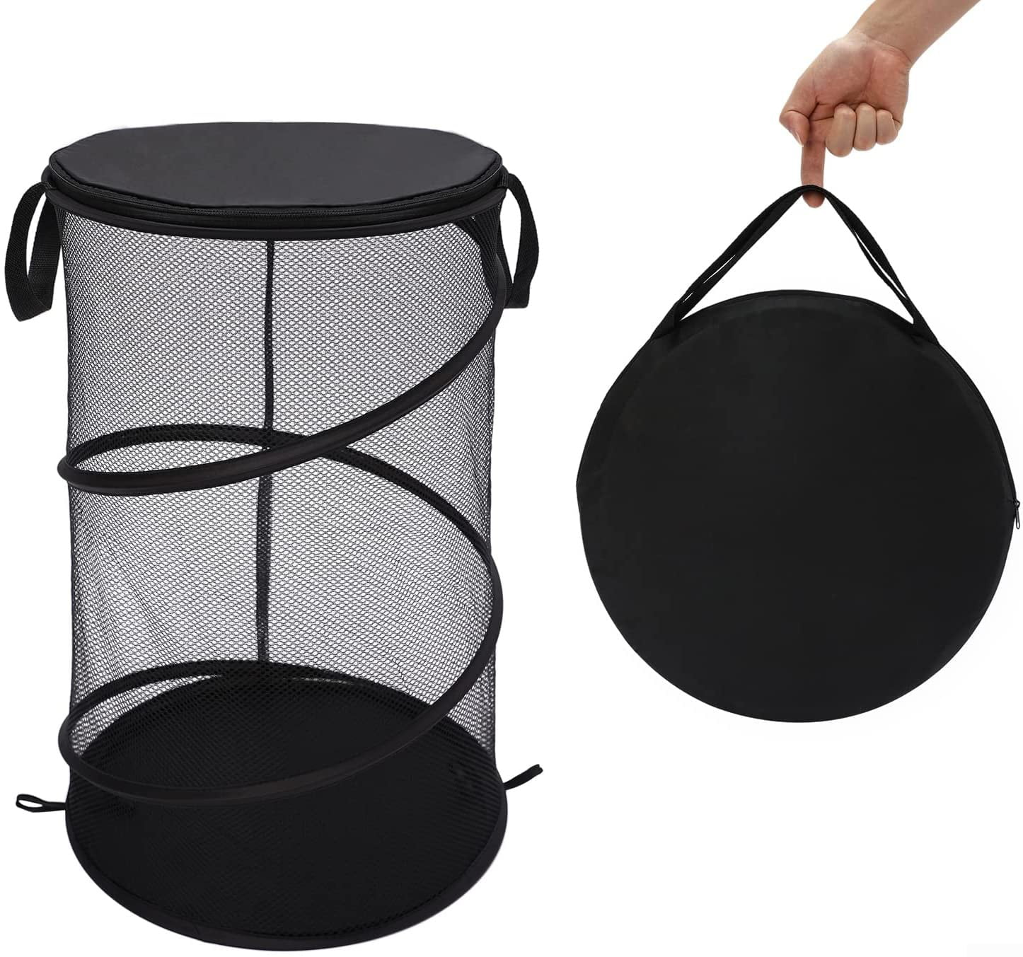 Durable Handles Details about   Mesh Popup Laundry Hamper Portable Collapsible for Storage 