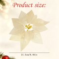 thumbnail image 3 of 12Pcs Champagne Poinsettia Picks, Glitter Poinsettia Artificial Flowers with Wired Stem, 8.46in Christmas Tree Ornaments for Wreath, Garland & Rustic Holiday DIY Decor, 3 of 6