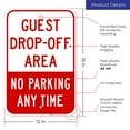 thumbnail image 3 of No Parking Any Time Guest Drop-Off Area Sign, 12x18 Aluminum, 3 of 8
