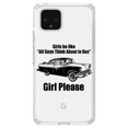 thumbnail image 1 of DistinctInk Clear Shockproof Hybrid Case for Google Pixel 4 (6.1" Screen) - TPU Bumper Acrylic Back Tempered Glass Screen Protector - All Guys Think About is Sex - Cars!, 1 of 1