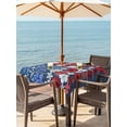 thumbnail image 3 of Outdoor Tablecloth with Umbrella Hole for Patio/Picnic/Party/Camping, 4th of July Floral Waterproof Table Cloth Square Cover Washable, Blue Red Poppy Patriotic Rustic (54"x 54"), 3 of 8