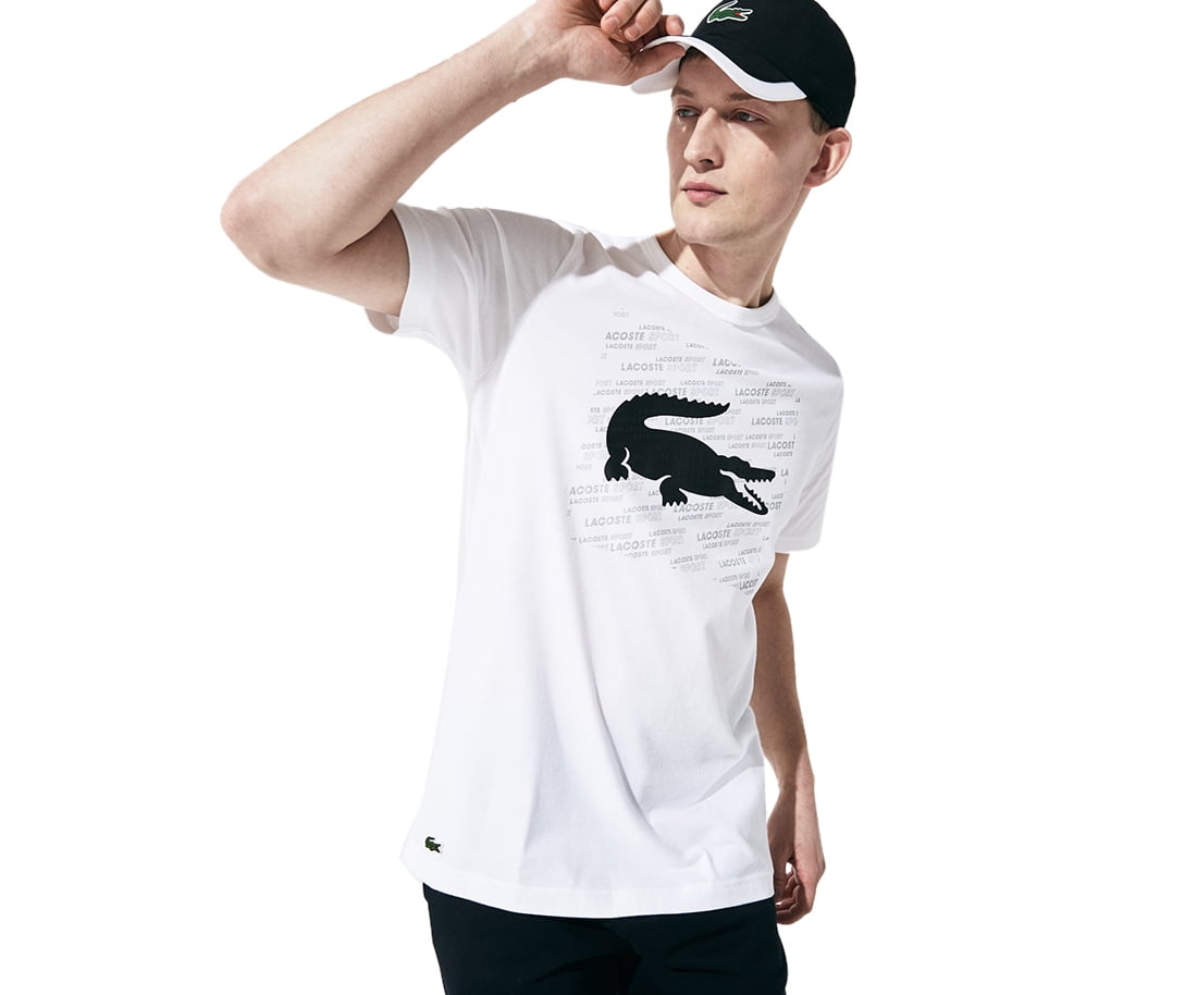 areal Anzai Inspektør Lacoste Sport Reflective Crocodile Print Mens Active Shirts & Tees Size S,  Color: White/Black - Walmart.com