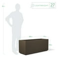 thumbnail image 4 of PolyStone Milan Tall Modern Outdoor/Indoor Rectangular Trough Planter, Lightweight, Heavy Duty, Weather Resistant, Polymer Finish, Commercial and Residential, 46"L x 17"W x 19"H, Chocolate Brown, 4 of 7