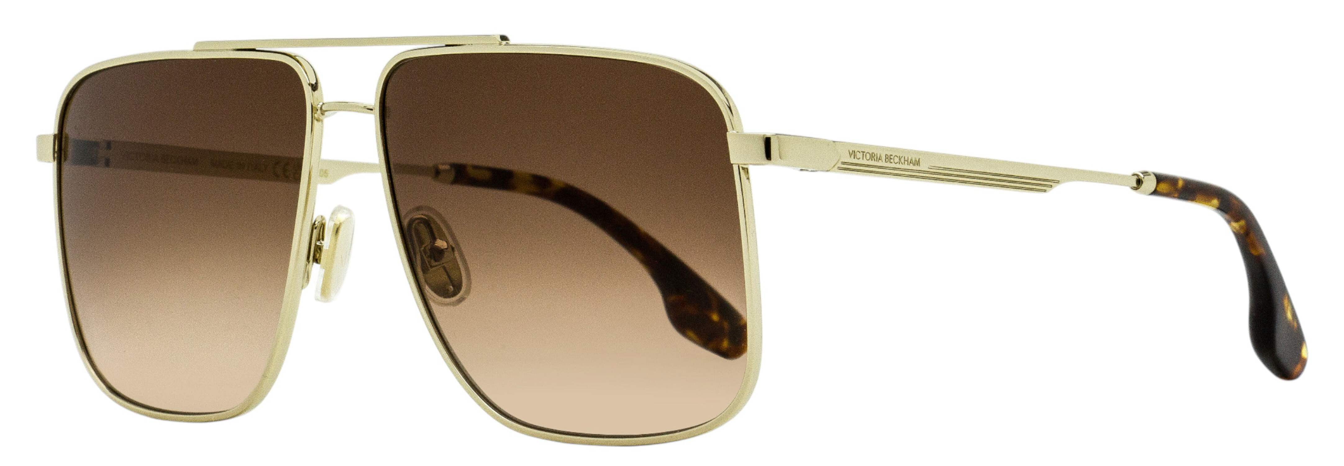 Victoria Beckham VB203S 42307 Gold/Blue Teardrop Aviator