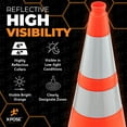 thumbnail image 4 of Xpose Safety 28 Inch Orange Traffic Cones with 6" & 4" Collar, Multipurpose PVC Plastic Safety Cone for Parking, Soccer, Caution, Kids and Construction (8 pack), 4 of 7