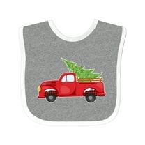 Inktastic Christmas Vintage Truck with Christmas Tree Boys or Girls Baby Bib