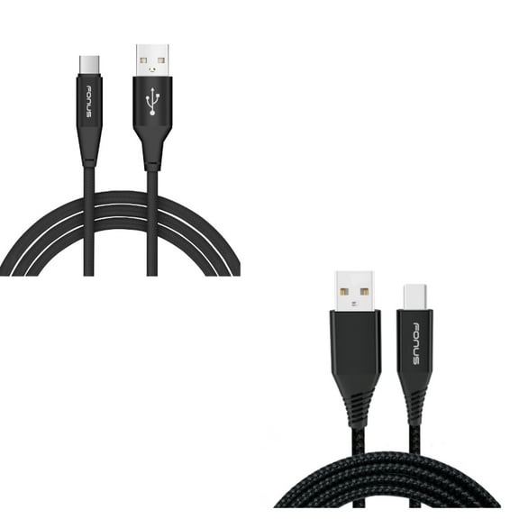 6ft and 10ft USB Cable Charger Power Cord Type-C Wires D1D for Blackberry Key2, KEYone, LE - BLU G9, Vivo XI Plus 5 - CAT S61 S48c - Coolpad Legacy - Essential Phone (PH-1) - Google Pixel XL