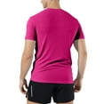 thumbnail image 6 of Sopiago Mens Casual Slim Fit Short Sleeve Crew Neck T-Shirts Soft Lightweight Tshirt Men Hot Pink,M, 6 of 7
